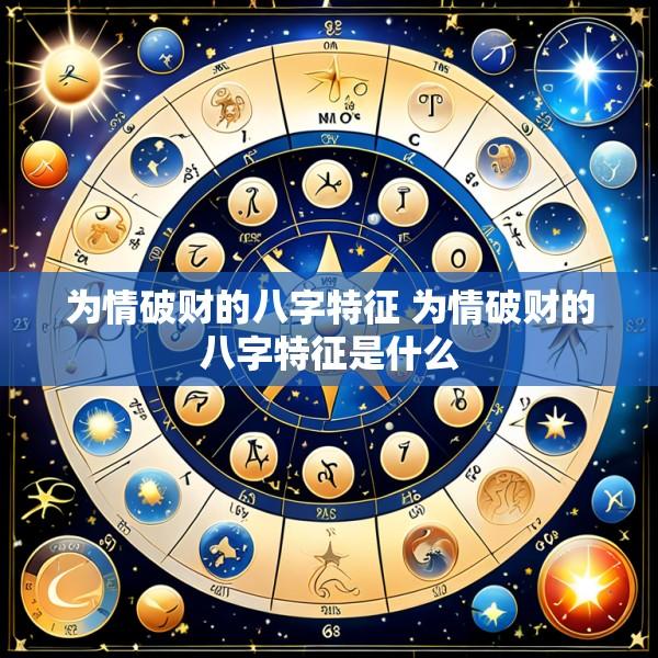 为情破财的八字特征 为情破财的八字特征是什么