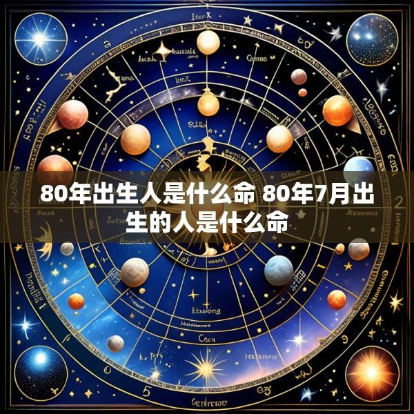 80年出生人是什么命 80年7月出生的人是什么命