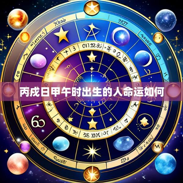 丙戌日甲午时出生的人命运如何