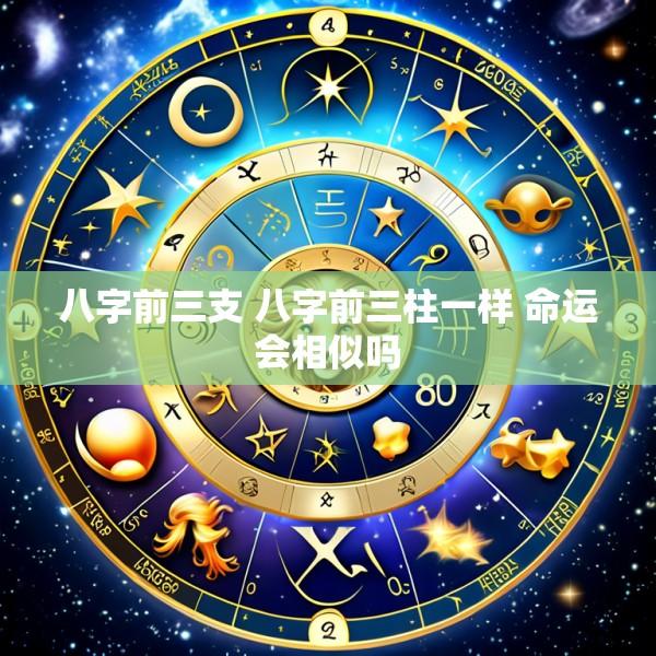 八字前三支 八字前三柱一样 命运会相似吗