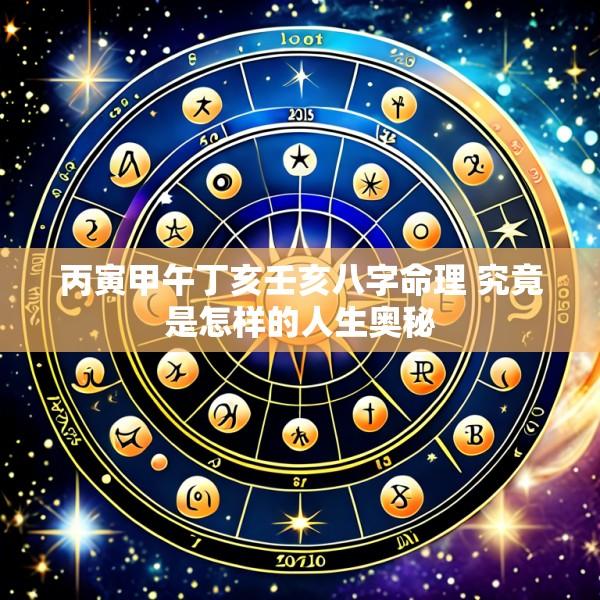 丙寅甲午丁亥壬亥八字命理 究竟是怎样的人生奥秘