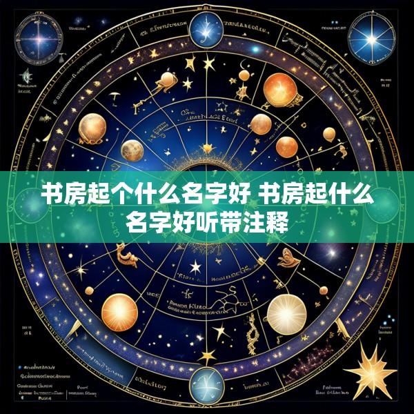 书房起个什么名字好 书房起什么名字好听带注释