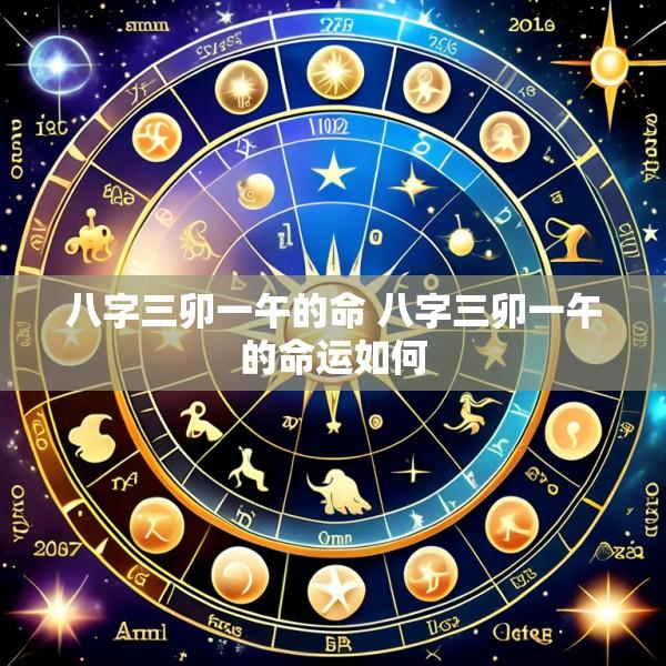 八字三卯一午的命 八字三卯一午的命运如何