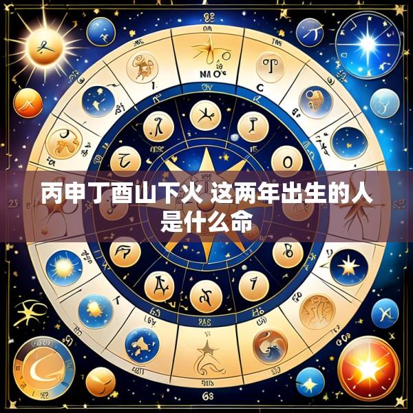 丙申丁酉山下火 这两年出生的人是什么命