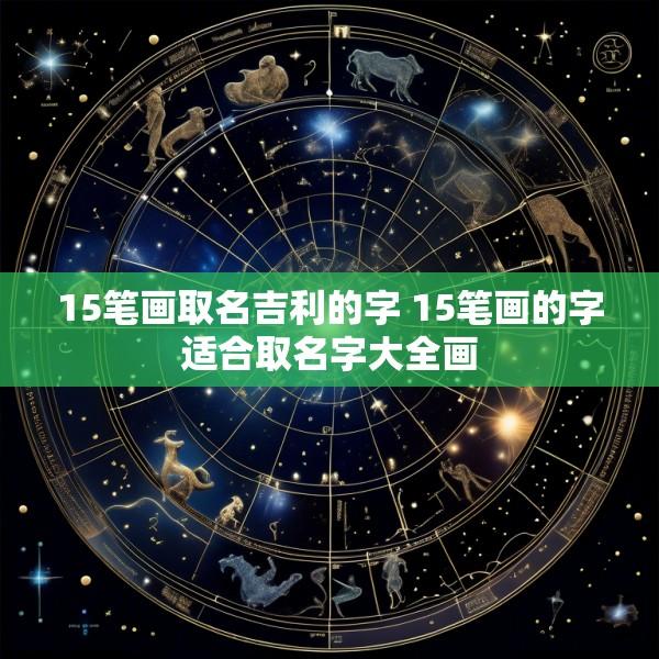 15笔画取名吉利的字 15笔画的字适合取名字大全画