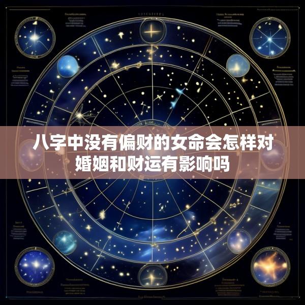 八字中没有偏财的女命会怎样对婚姻和财运有影响吗