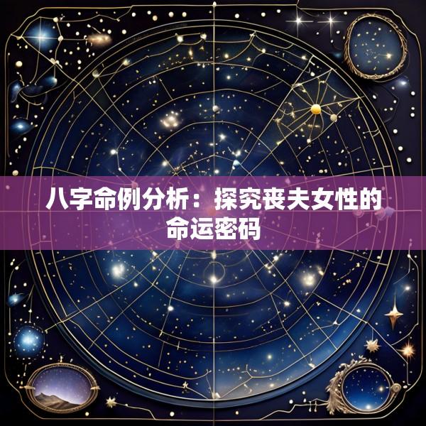 八字命例分析：探究丧夫女性的命运密码
