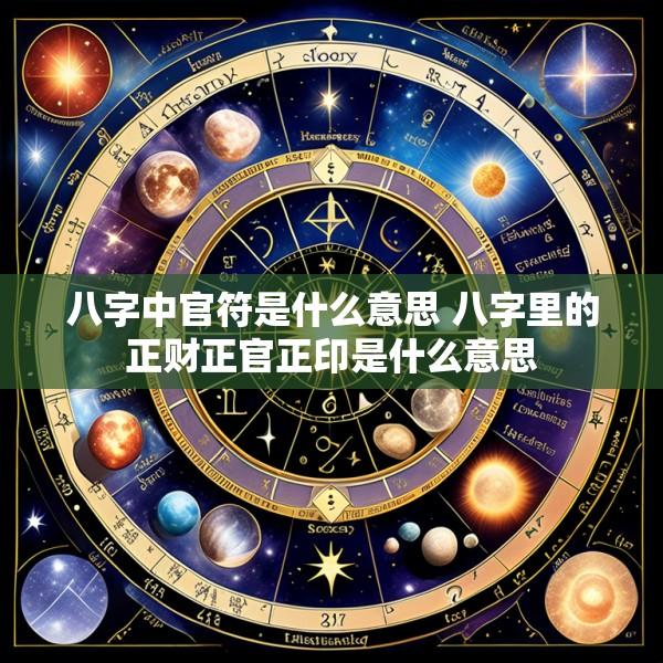 八字中官符是什么意思 八字里的正财正官正印是什么意思