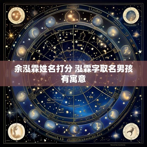 余泓霖姓名打分 泓霖字取名男孩有寓意