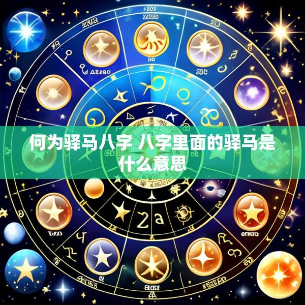 何为驿马八字 八字里面的驿马是什么意思