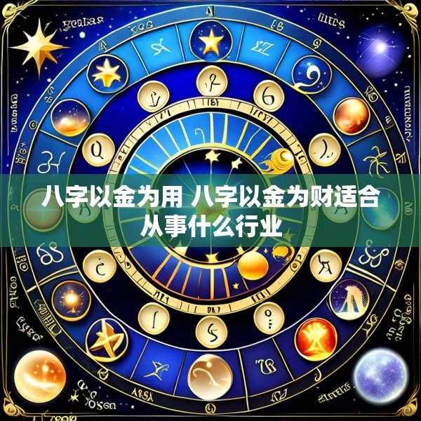 八字以金为用 八字以金为财适合从事什么行业