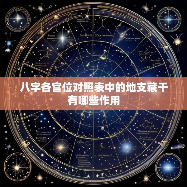 八字各宫位对照表中的地支藏干有哪些作用