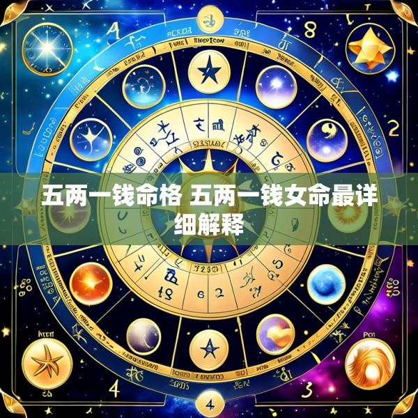 五两一钱命格 五两一钱女命最详细解释