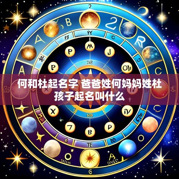 何和杜起名字 爸爸姓何妈妈姓杜孩子起名叫什么
