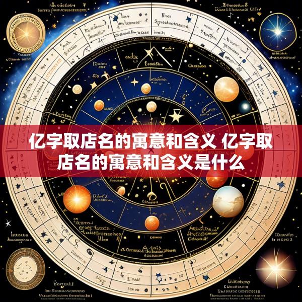 亿字取店名的寓意和含义 亿字取店名的寓意和含义是什么