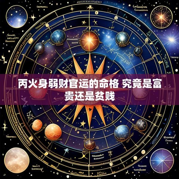 丙火身弱财官运的命格 究竟是富贵还是贫贱