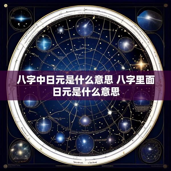 八字中日元是什么意思 八字里面日元是什么意思