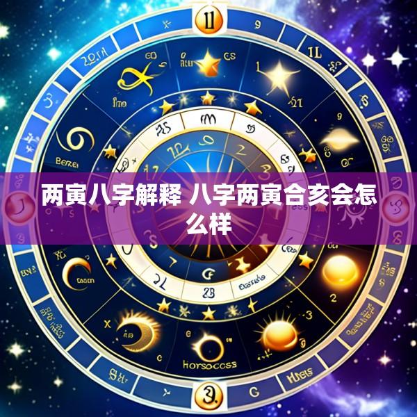 两寅八字解释 八字两寅合亥会怎么样