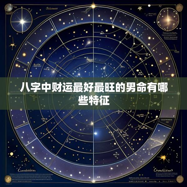 八字中财运最好最旺的男命有哪些特征