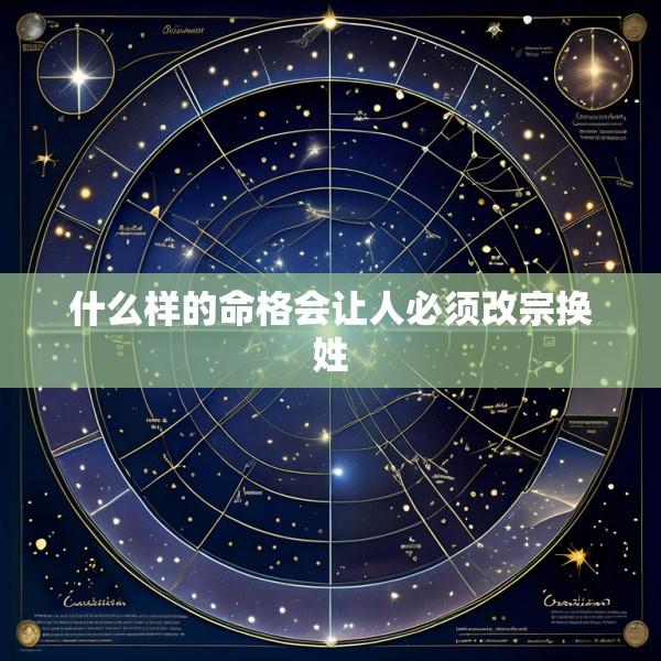 什么样的命格会让人必须改宗换姓