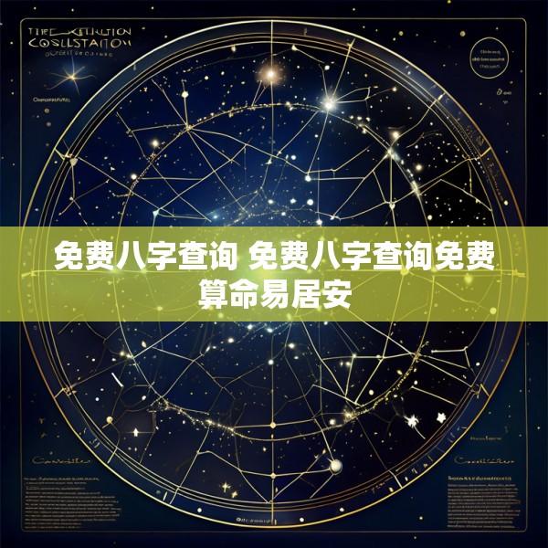 免费八字查询 免费八字查询免费算命易居安