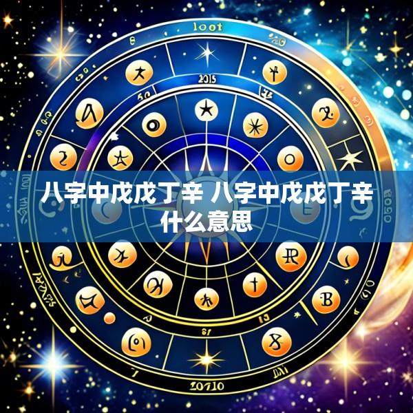 八字中戊戊丁辛 八字中戊戊丁辛什么意思