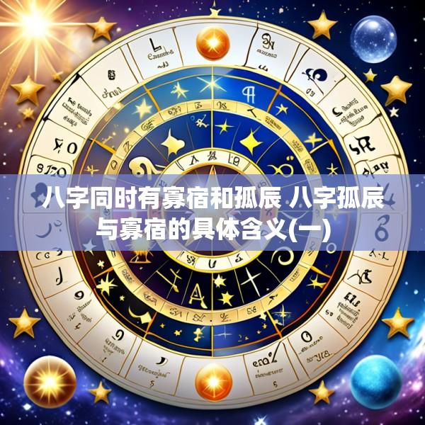 八字同时有寡宿和孤辰 八字孤辰与寡宿的具体含义(一)