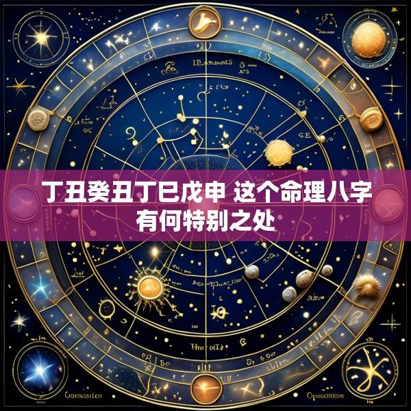 丁丑癸丑丁巳戊申 这个命理八字有何特别之处