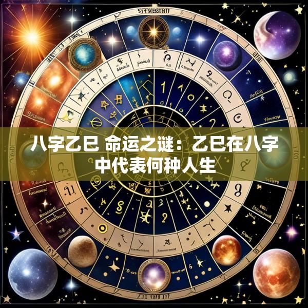 八字乙巳 命运之谜：乙巳在八字中代表何种人生