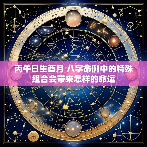 丙午日生酉月 八字命例中的特殊组合会带来怎样的命运