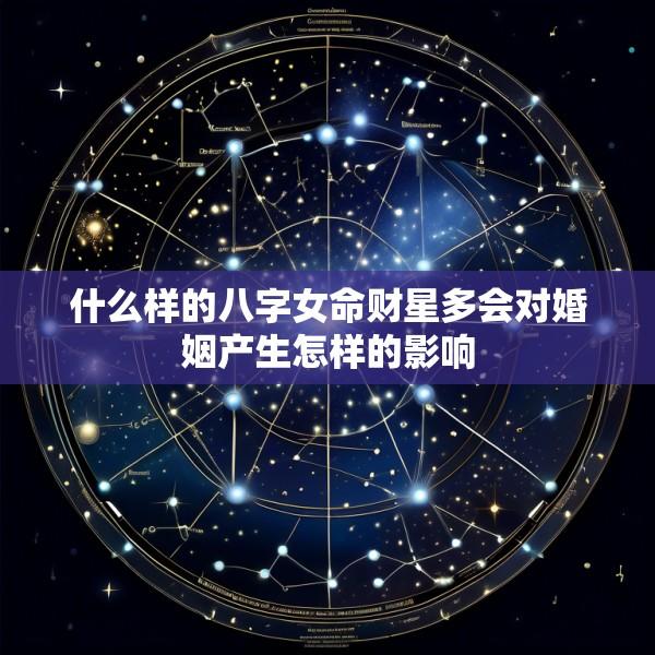 什么样的八字女命财星多会对婚姻产生怎样的影响