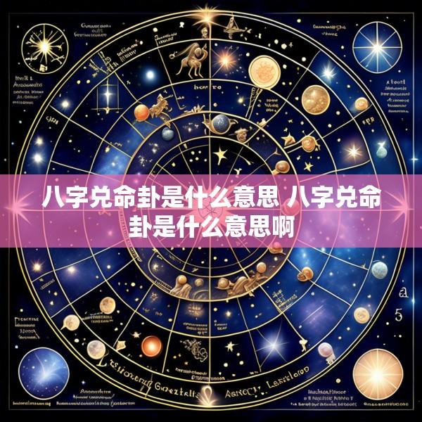 八字兑命卦是什么意思 八字兑命卦是什么意思啊