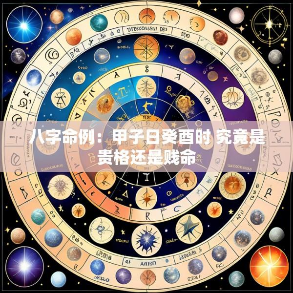 八字命例：甲子日癸酉时 究竟是贵格还是贱命