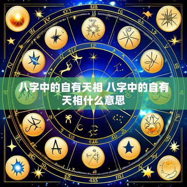 八字中的自有天相 八字中的自有天相什么意思