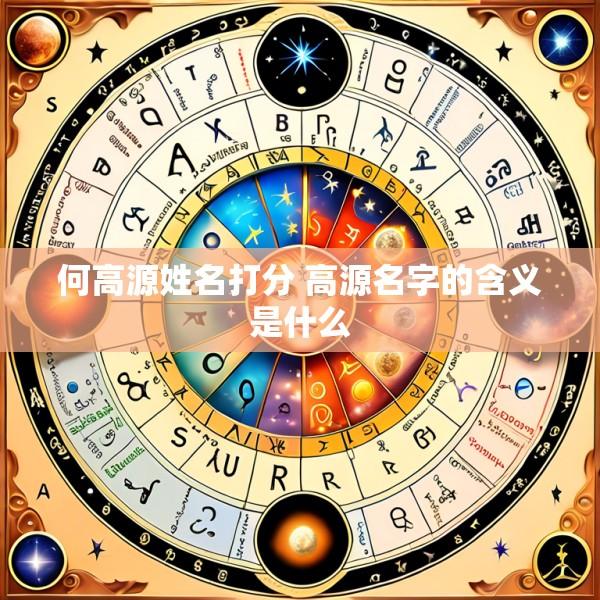 何高源姓名打分 高源名字的含义是什么