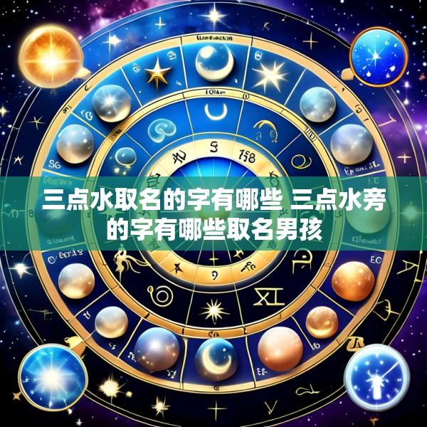 三点水取名的字有哪些 三点水旁的字有哪些取名男孩
