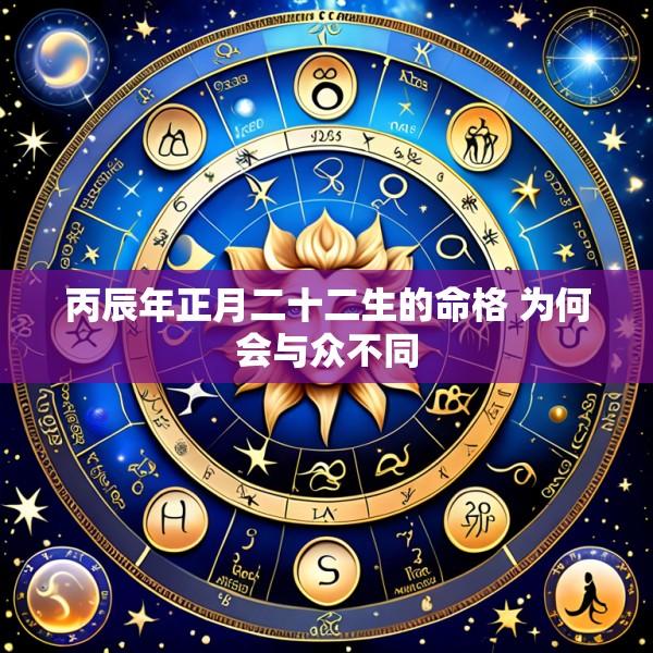 丙辰年正月二十二生的命格 为何会与众不同