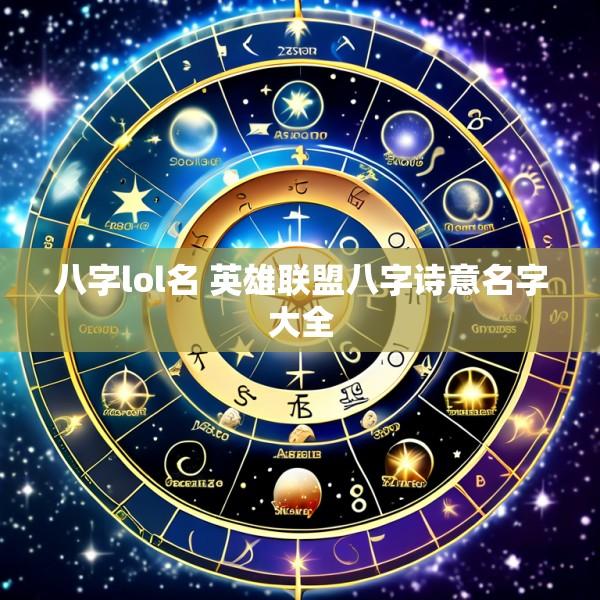 八字lol名 英雄联盟八字诗意名字大全