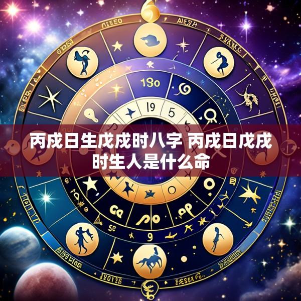 丙戍日生戊戍时八字 丙戌日戊戌时生人是什么命