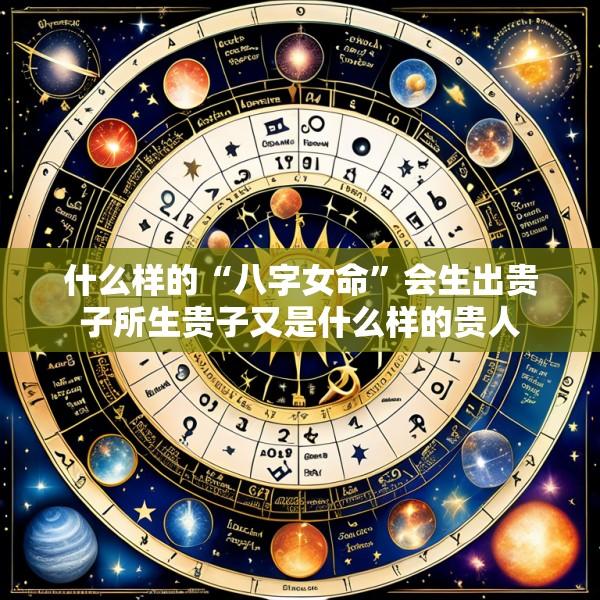 什么样的“八字女命”会生出贵子所生贵子又是什么样的贵人