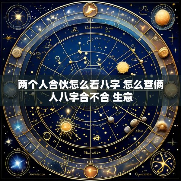 两个人合伙怎么看八字 怎么查俩人八字合不合 生意