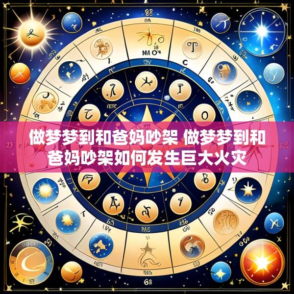 做梦梦到和爸妈吵架 做梦梦到和爸妈吵架如何发生巨大火灾