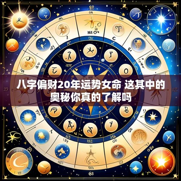 八字偏财20年运势女命 这其中的奥秘你真的了解吗