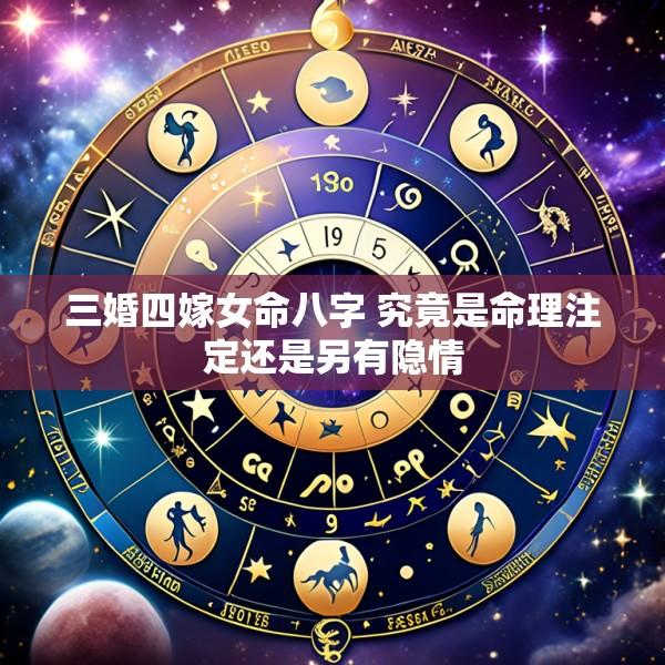 三婚四嫁女命八字 究竟是命理注定还是另有隐情