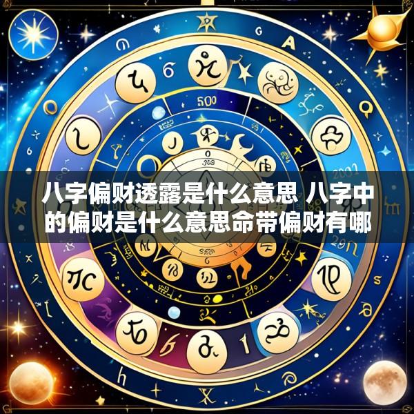 八字偏财透露是什么意思 八字中的偏财是什么意思命带偏财有哪些作用