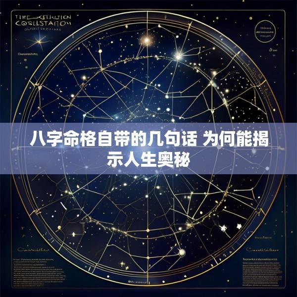 八字命格自带的几句话 为何能揭示人生奥秘