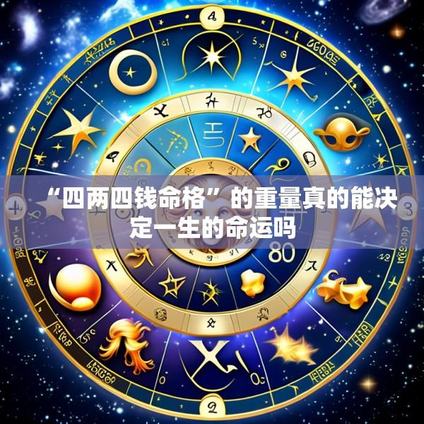 “四两四钱命格”的重量真的能决定一生的命运吗