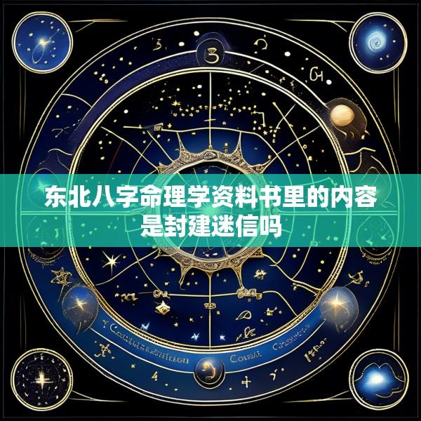 东北八字命理学资料书里的内容是封建迷信吗