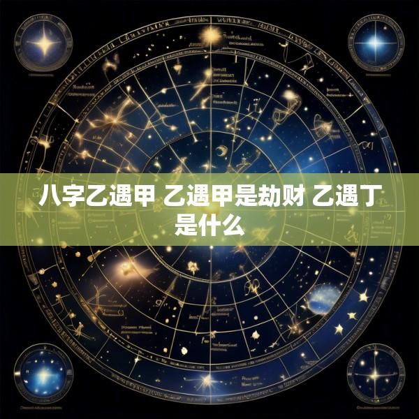 八字乙遇甲 乙遇甲是劫财 乙遇丁是什么