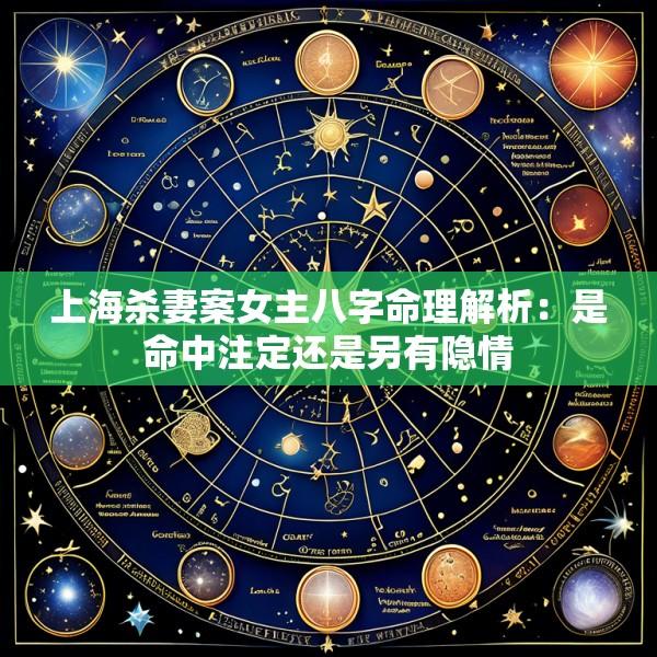 上海杀妻案女主八字命理解析：是命中注定还是另有隐情